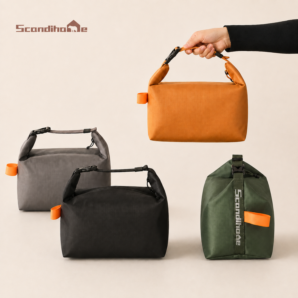 ScandiHome insulated lunch bag in Orange Green Gray and Black