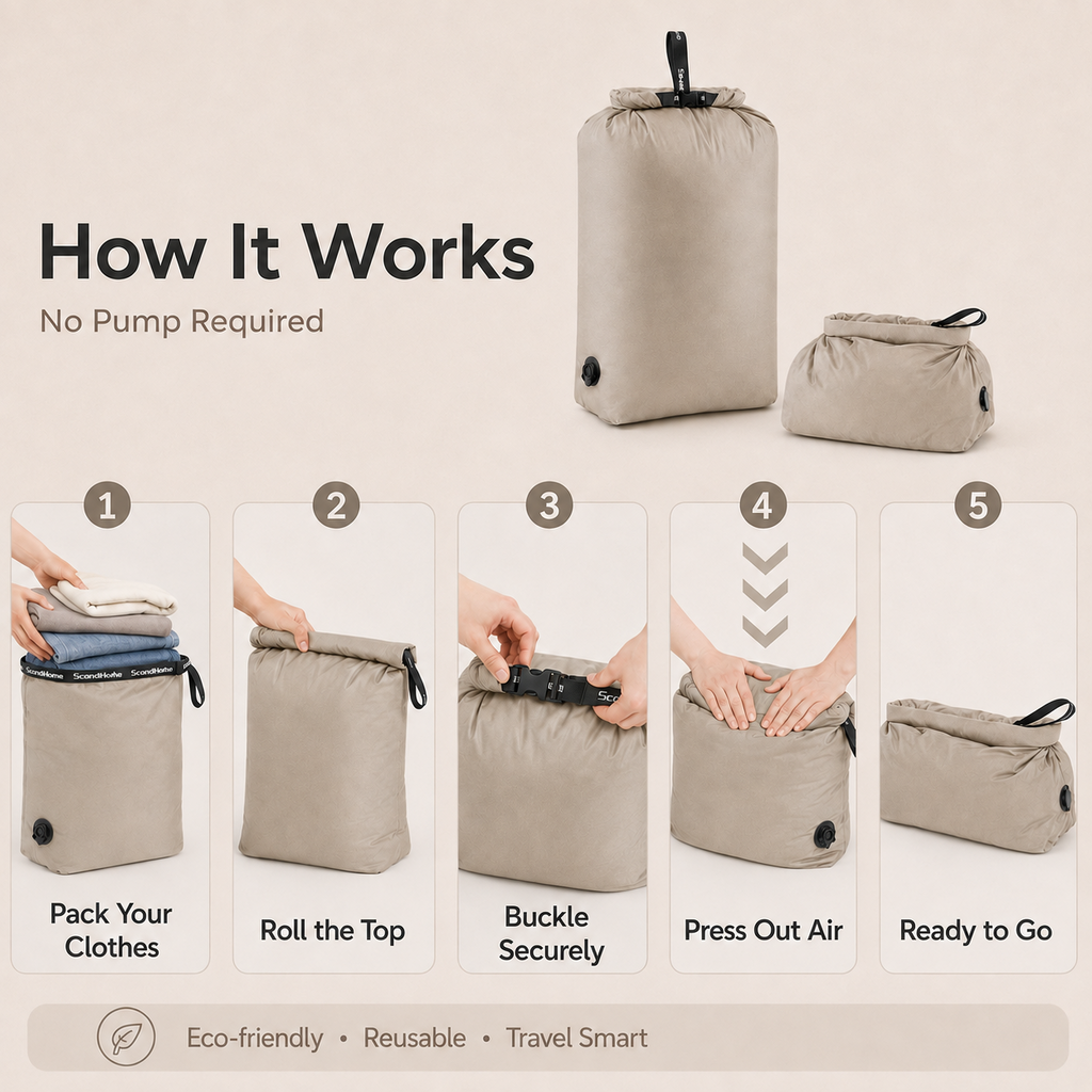 ScandiHome OEM-2354 manual compression packing bag instructions