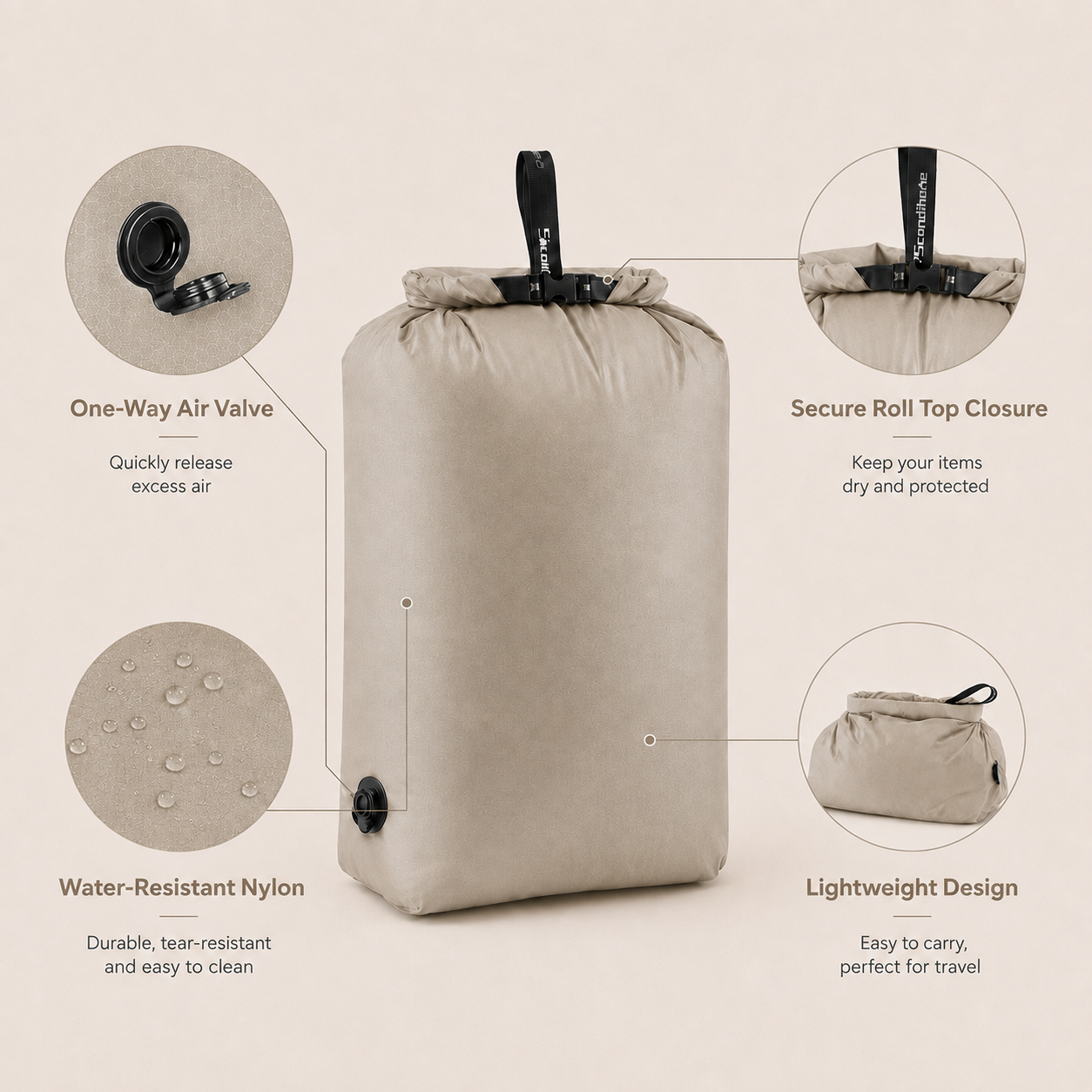 ScandiHome OEM-2354 compression packing bag one-way air valve details