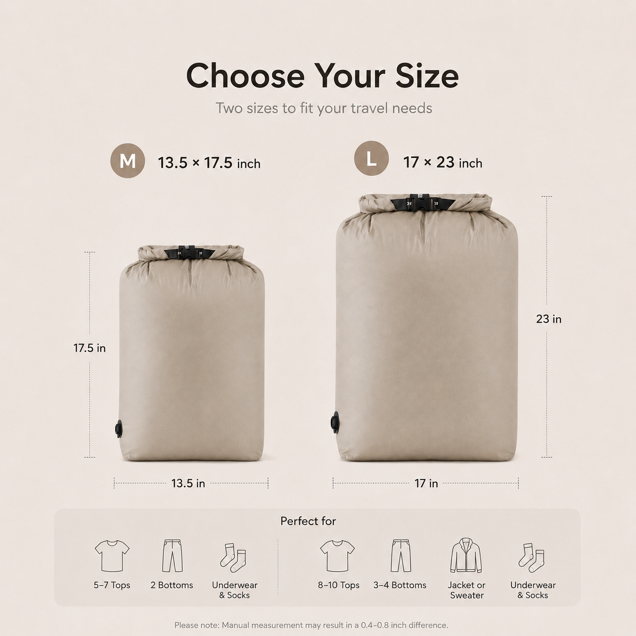 ScandiHome OEM-2354 compression packing bag size guide
