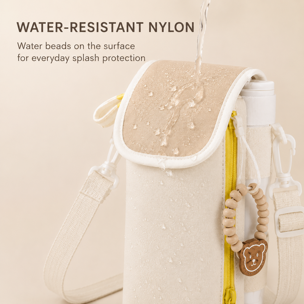 Water-resistant nylon ScandiHome crossbody water bottle bag