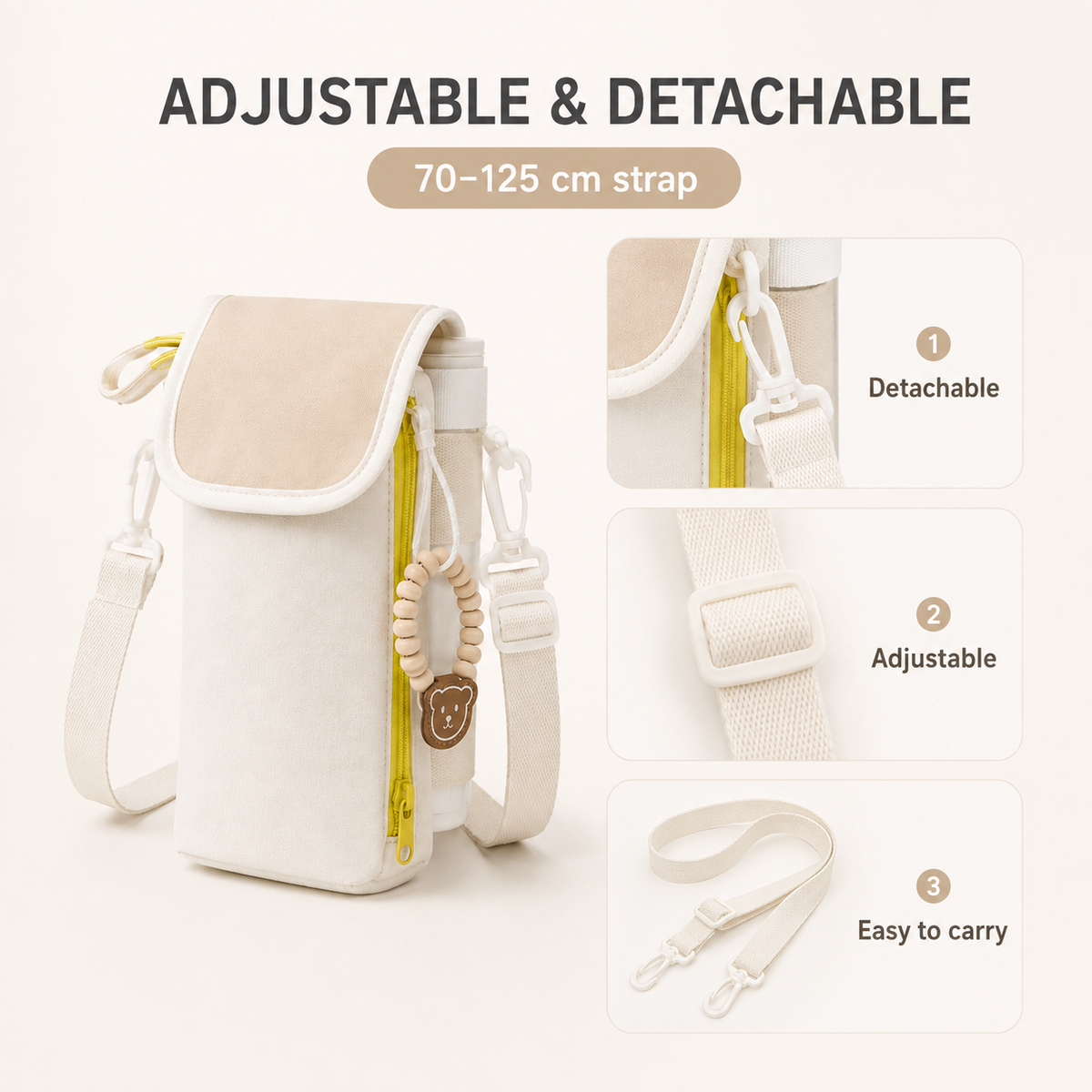 ScandiHome water bottle bag adjustable detachable strap