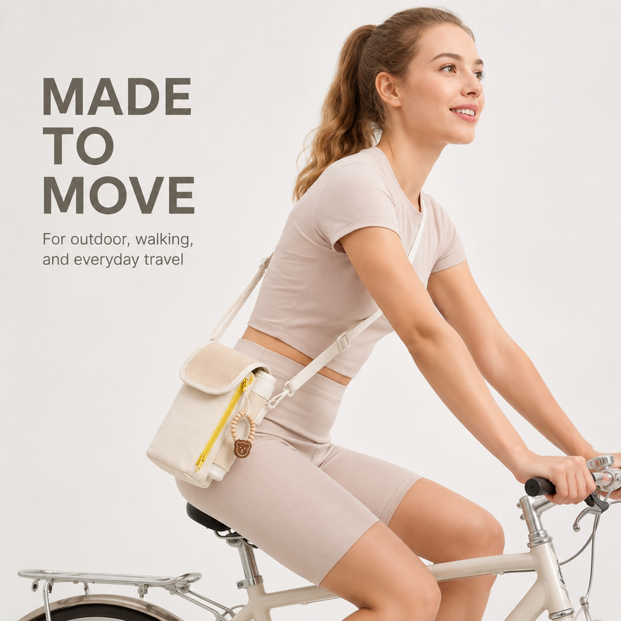 Lightweight ScandiHome crossbody bottle bag for everyday movement