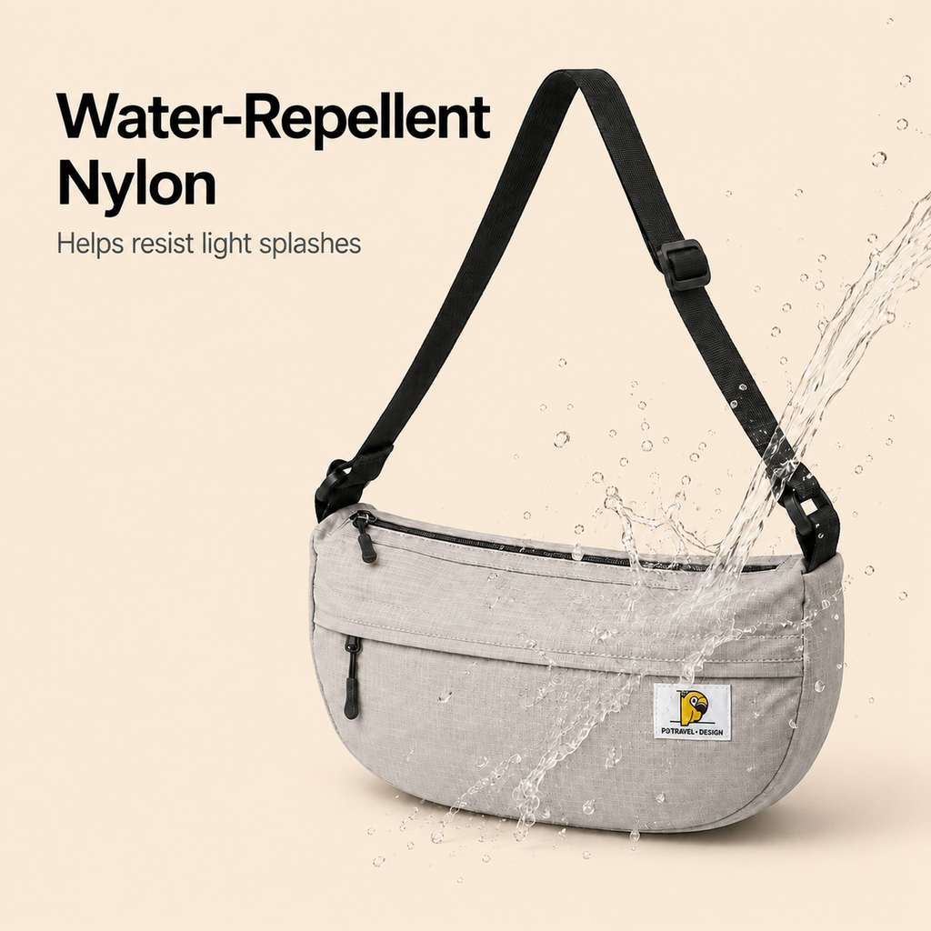 ScandiHome water-repellent nylon crescent crossbody bag