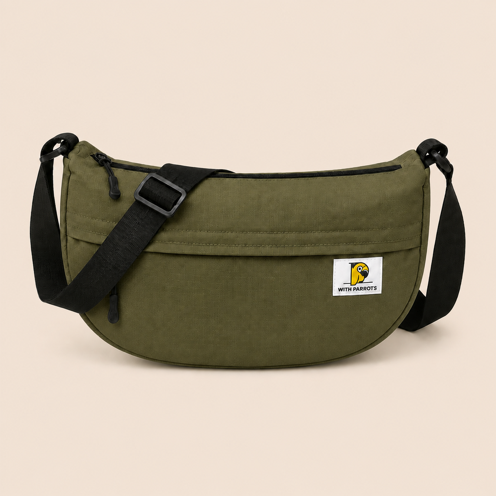 Olive Green ScandiHome PT-2503 crescent crossbody bag