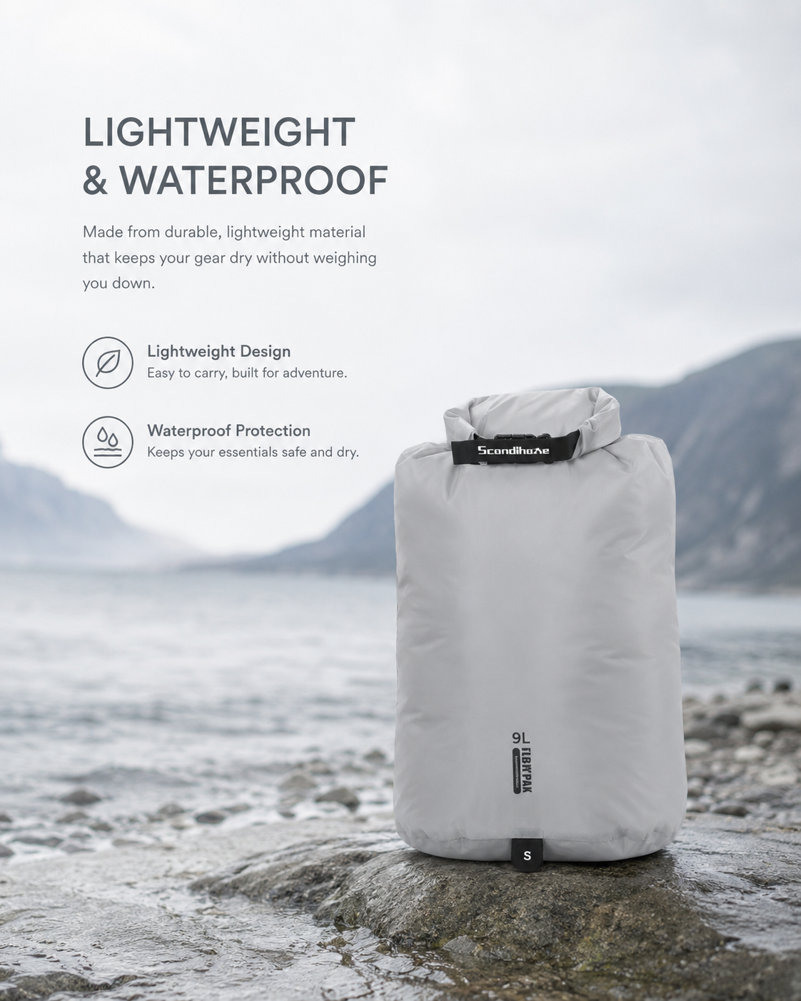 Lightweight waterproof dry bag outdoor lifestyle