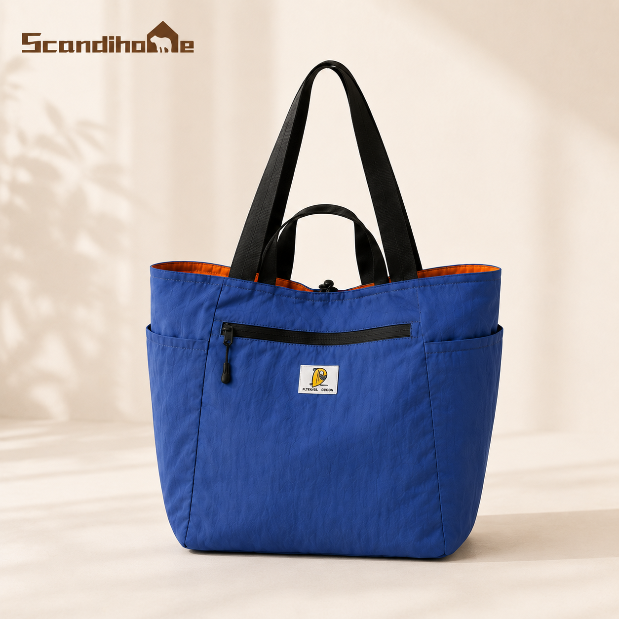 PT-2208 Orange and Blue reversible tote bag