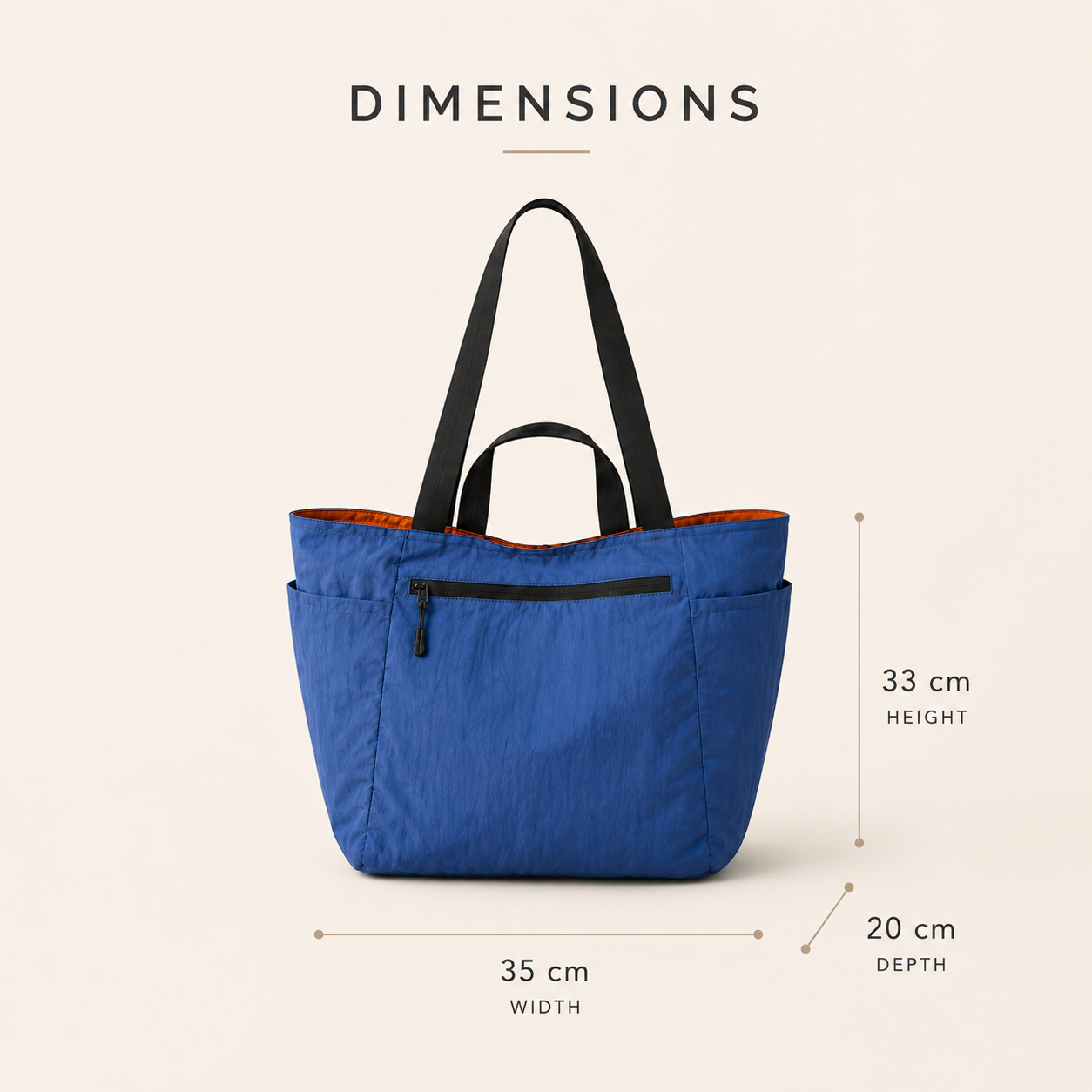 PT-2208 reversible tote showing two coordinated color sides