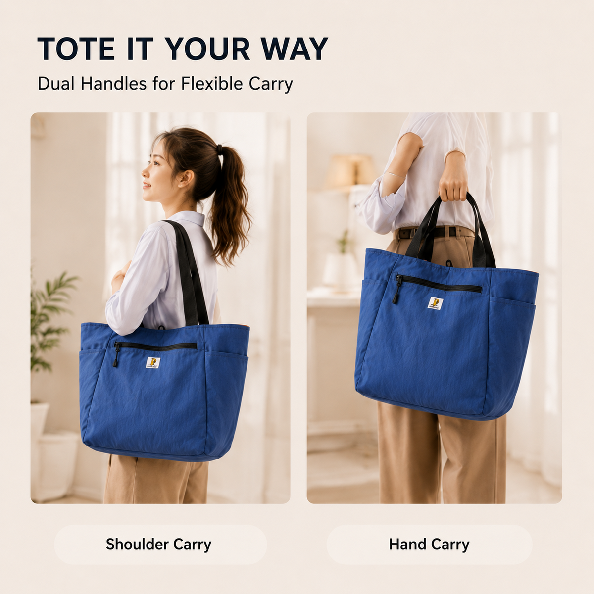 PT-2208 shoulder and hand carry tote bag