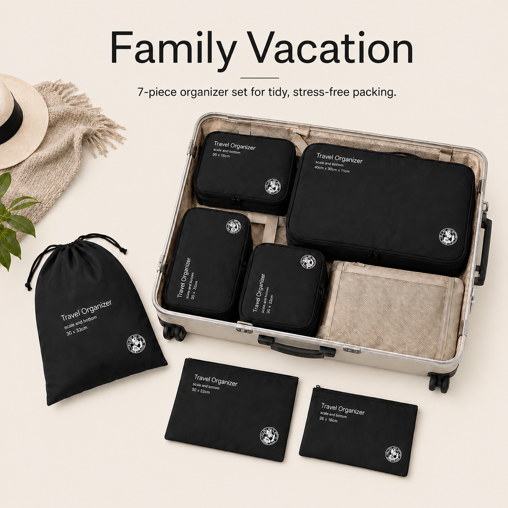 ScandiHome travel organizer set for family vacation