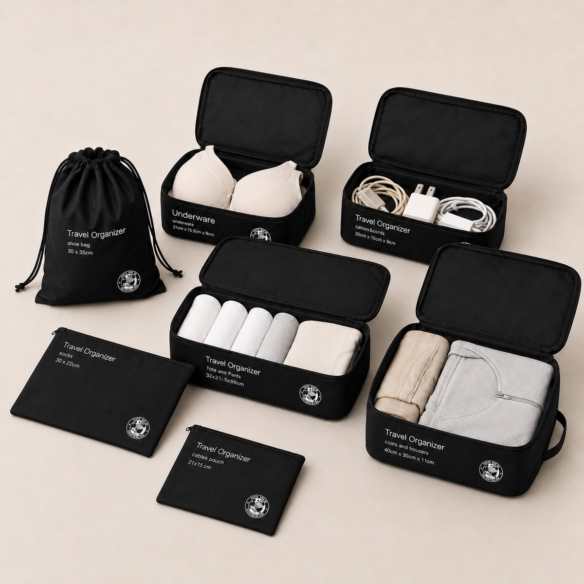 ScandiHome travel organizer set for organized packing