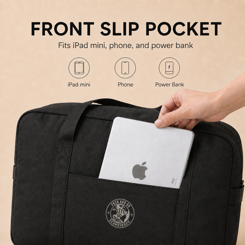 ScandiHome foldable travel duffel bag front slip pocket
