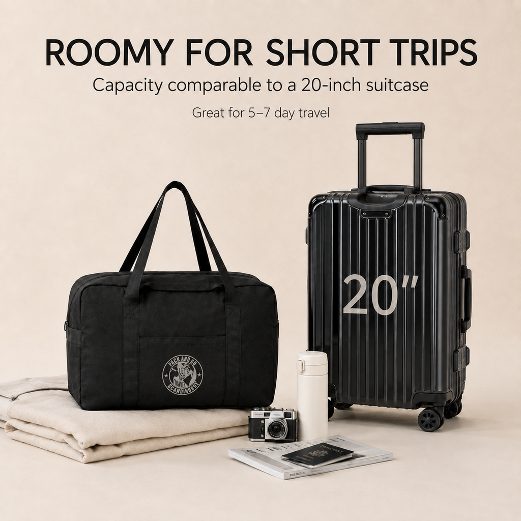 Roomy ScandiHome travel duffel bag for weekend trips