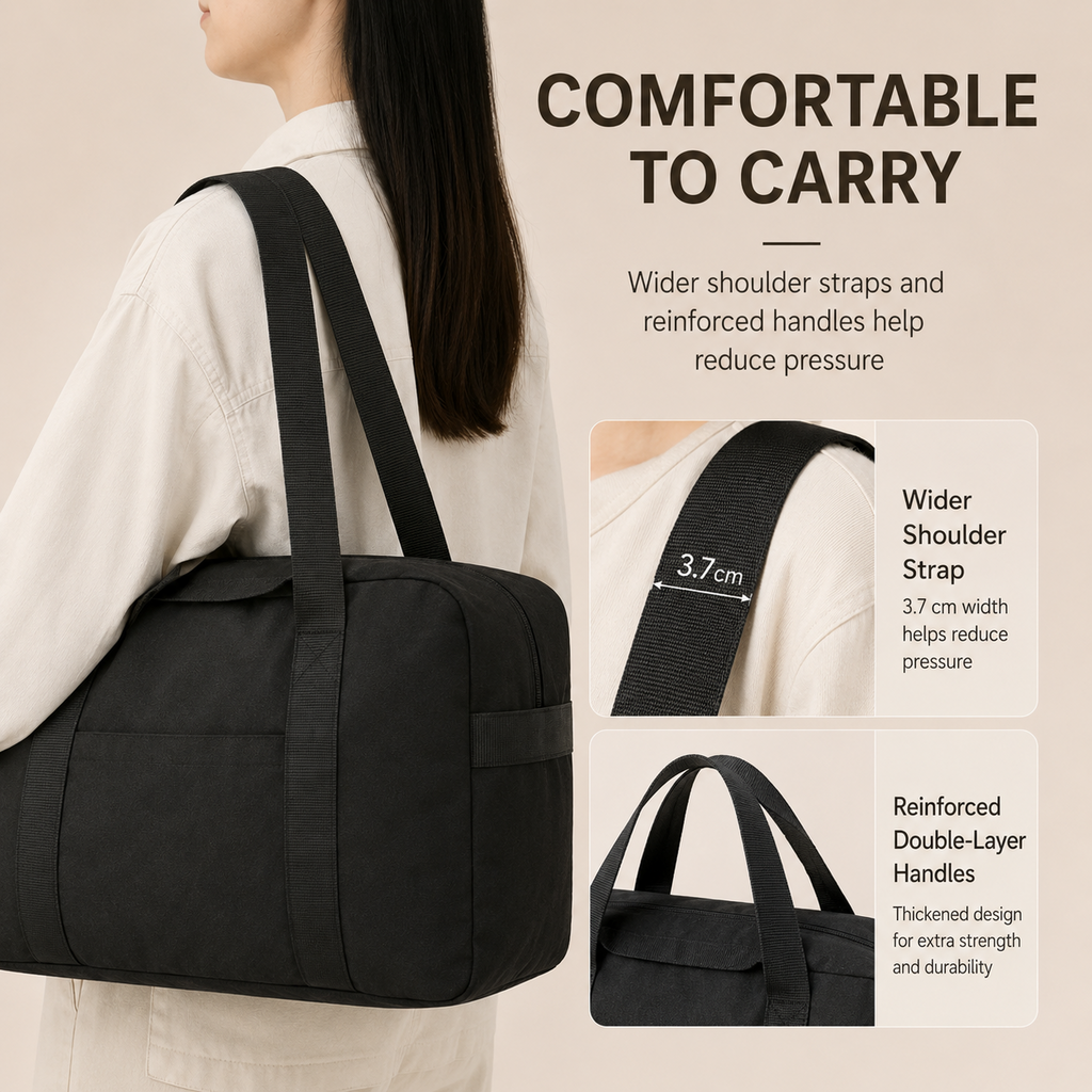 ScandiHome foldable duffel bag reinforced carry straps