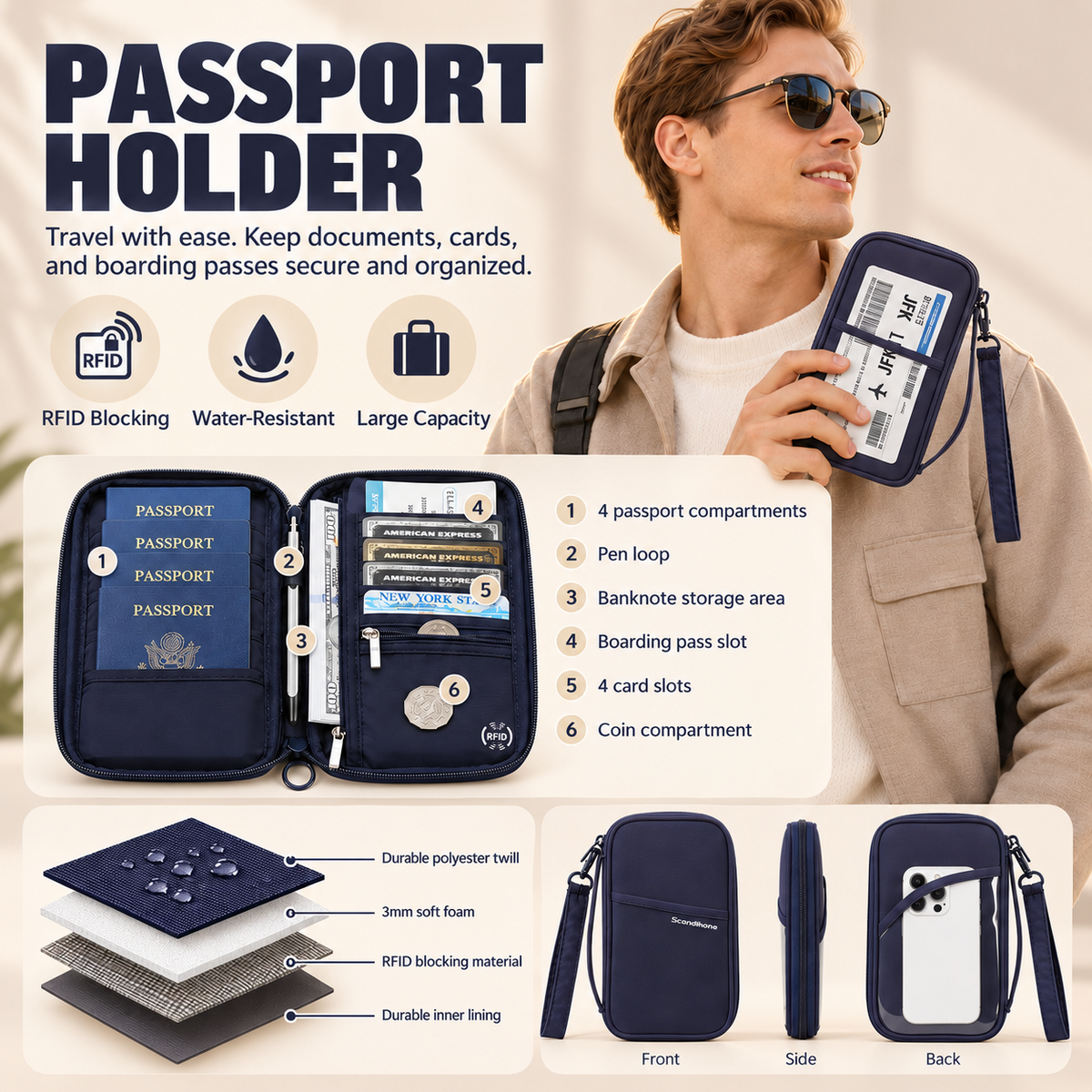 PT-2414 passport wallet size and capacity guide