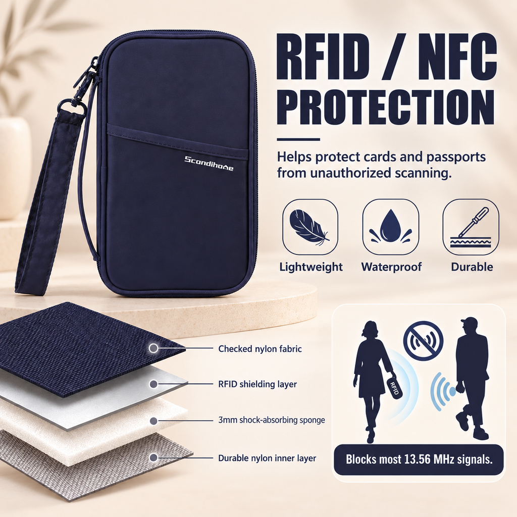 PT-2414 travel wallet with RFID blocking protection