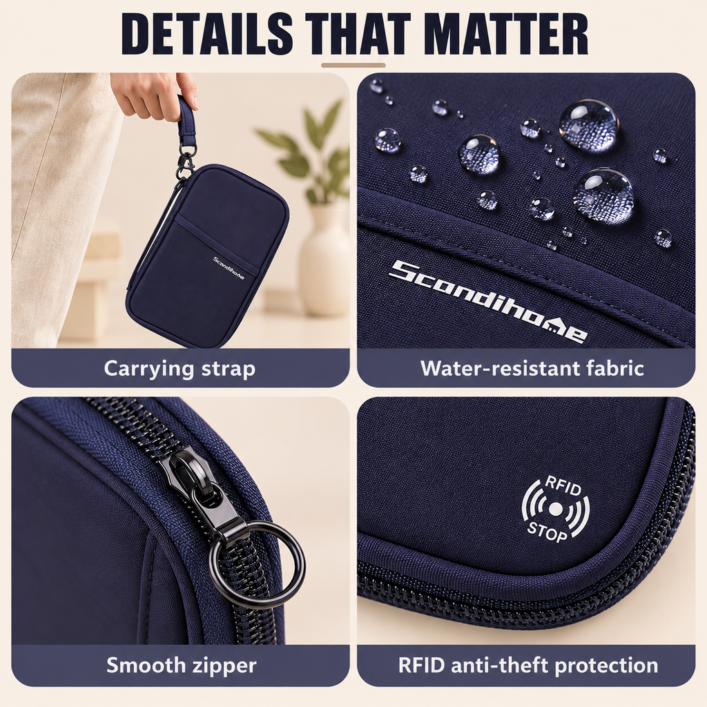 ScandiHome PT-2414 RFID travel wallet airport lifestyle