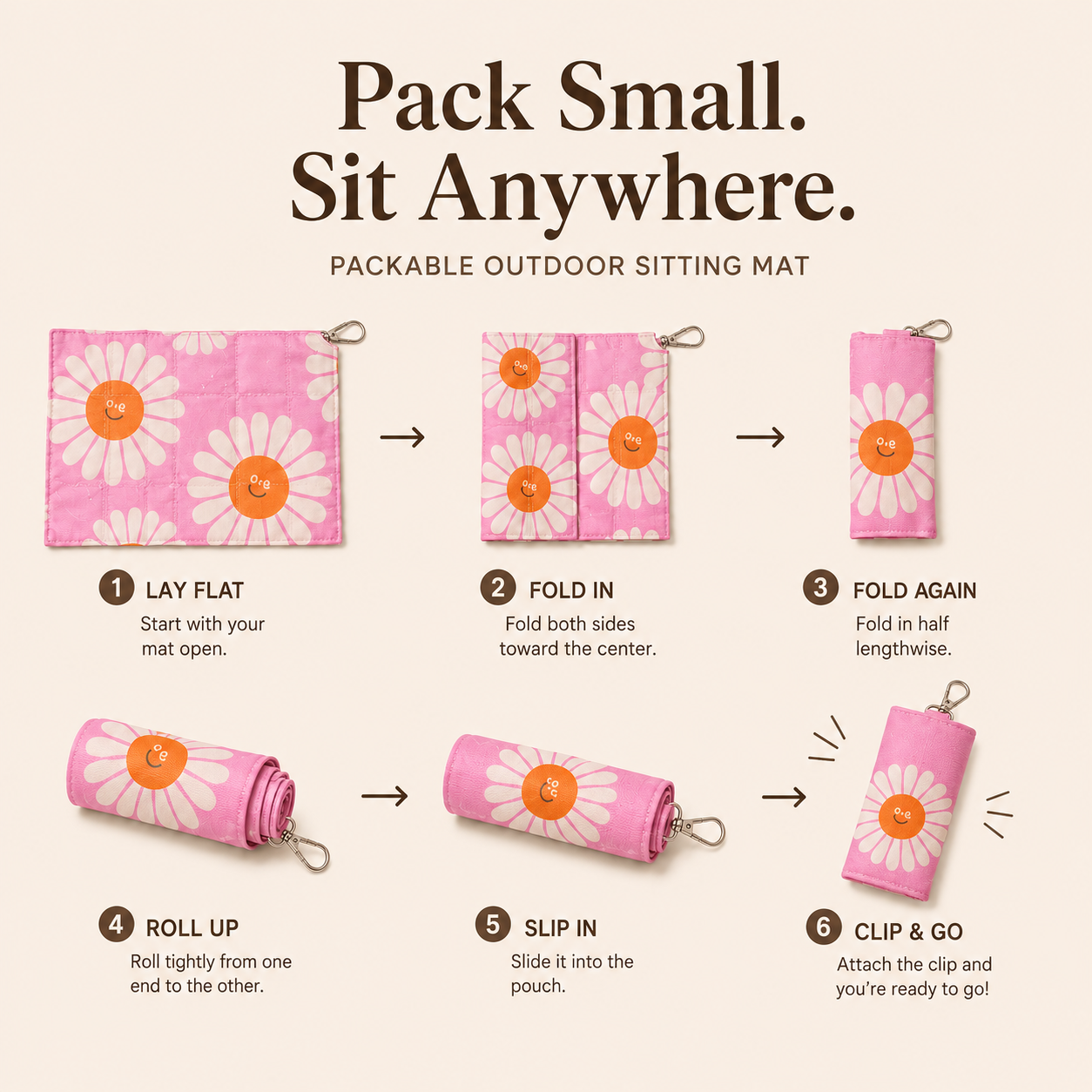 How to fold and pack the Scandihome PT-2601 outdoor sitting mat