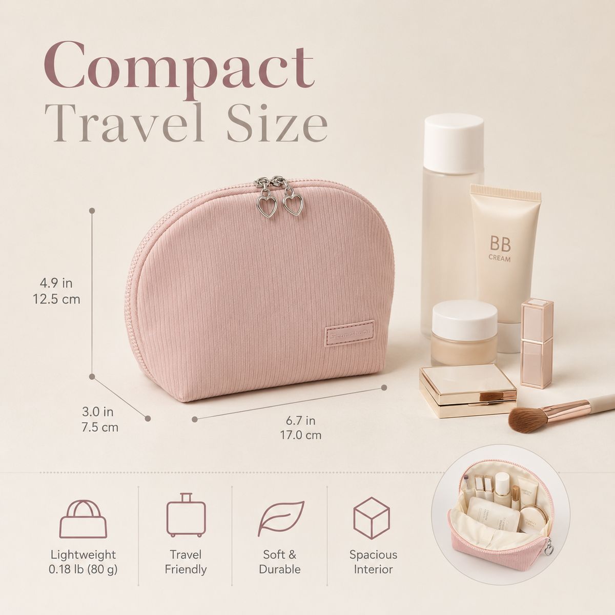 Compact Scandihome SH-2511 travel cosmetic organizer