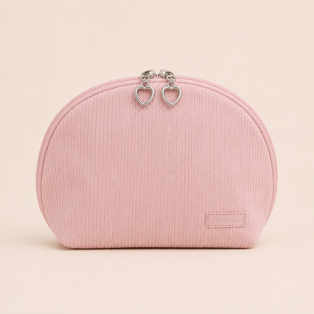 Scandihome SH-2511 corduroy cosmetic bag in Blush Pink