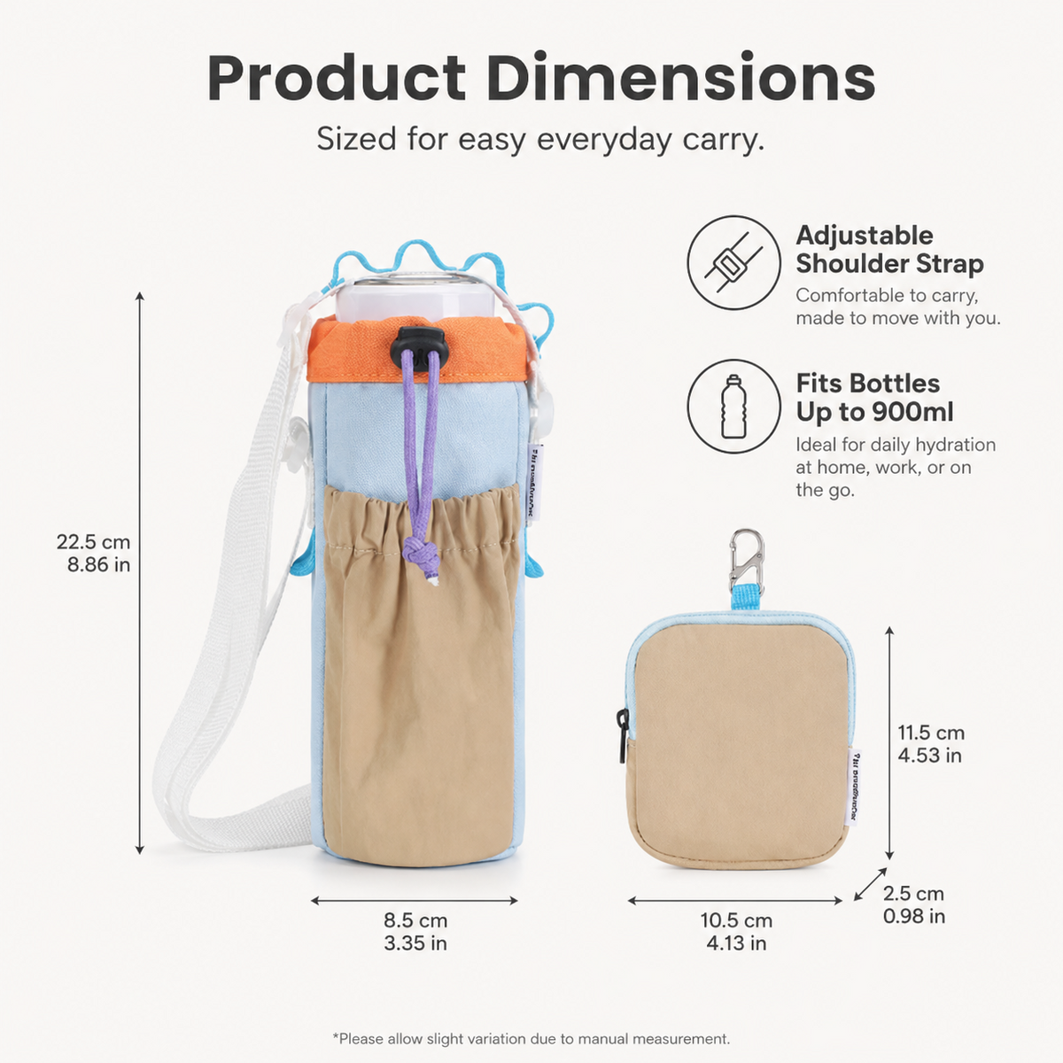 ScandiHome SH-2513 water bottle sling bags in three colorways