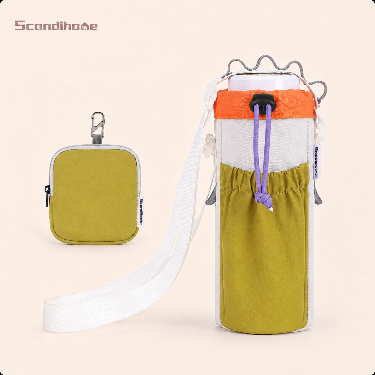 ScandiHome SH-2513 water bottle sling in Olive Blue