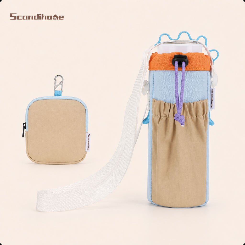 ScandiHome SH-2513 water bottle sling in Sand Blue