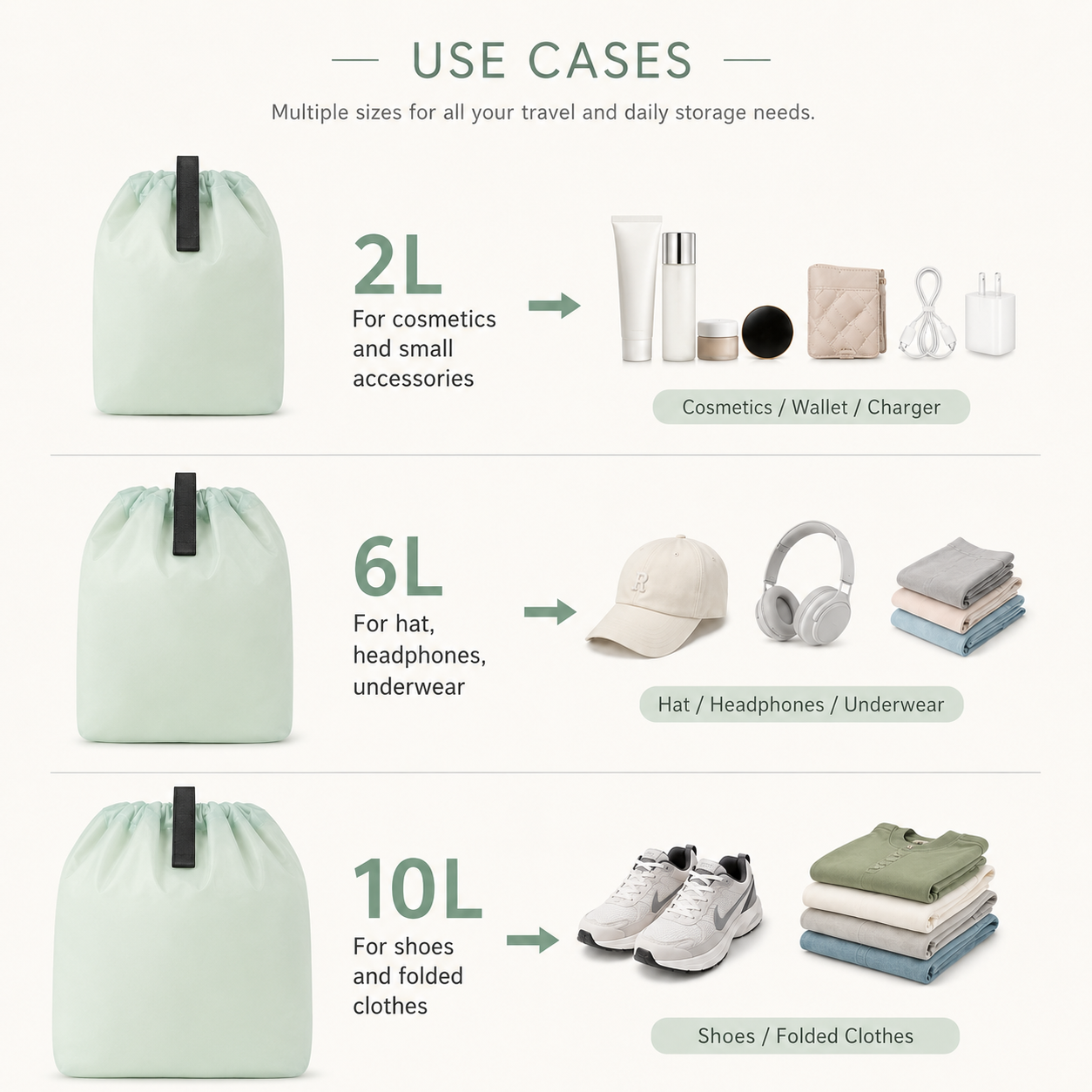 FLEXDRAW storage bag for clothes and travel accessories