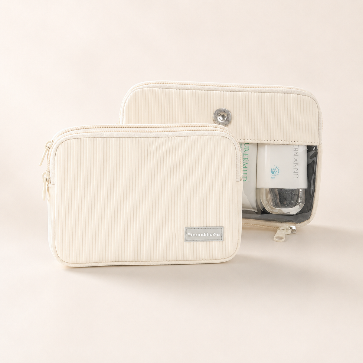 Scandihome split-use cosmetic organizer shown as two separate sections