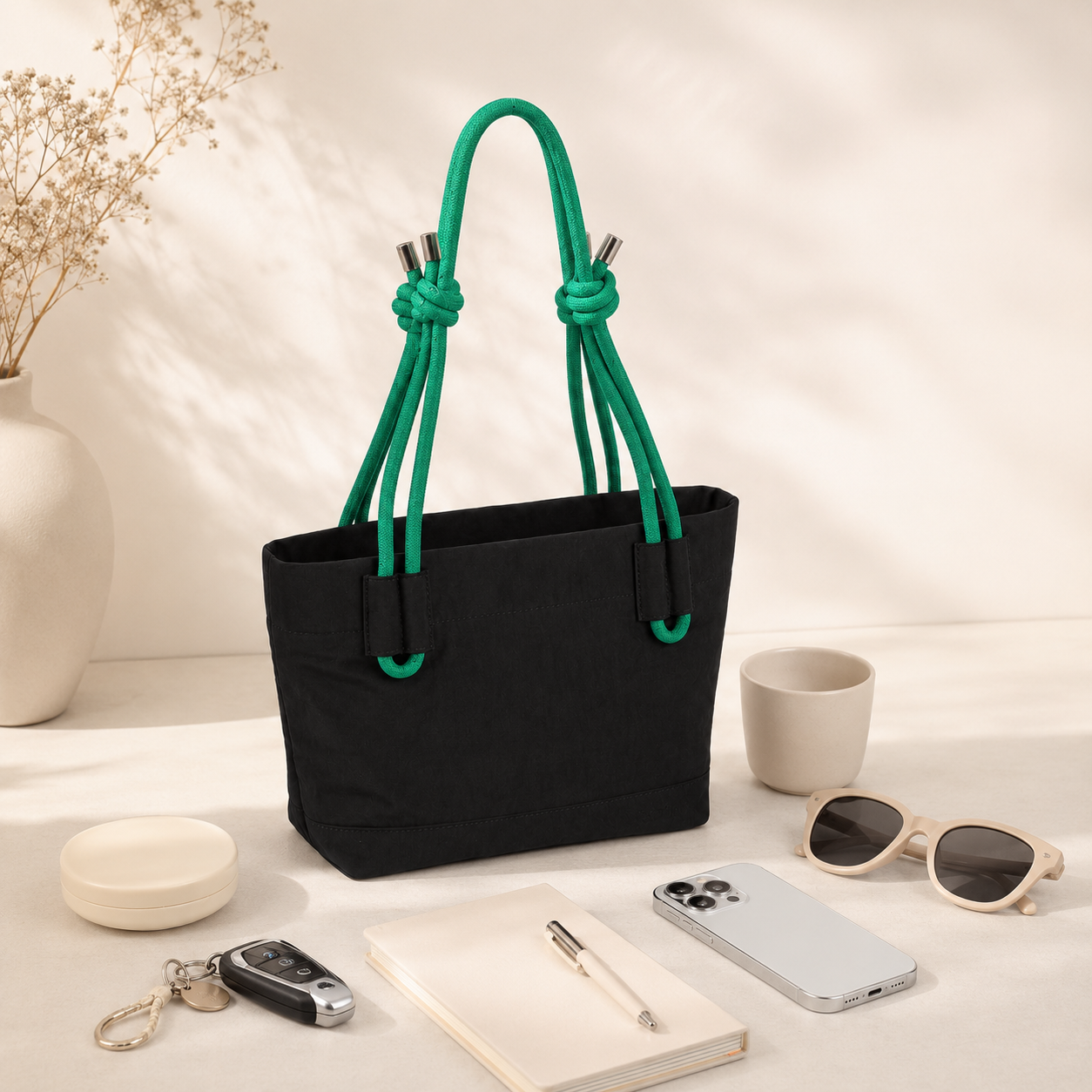 Scandihome SH-2602 knot-handle mini tote lifestyle still life