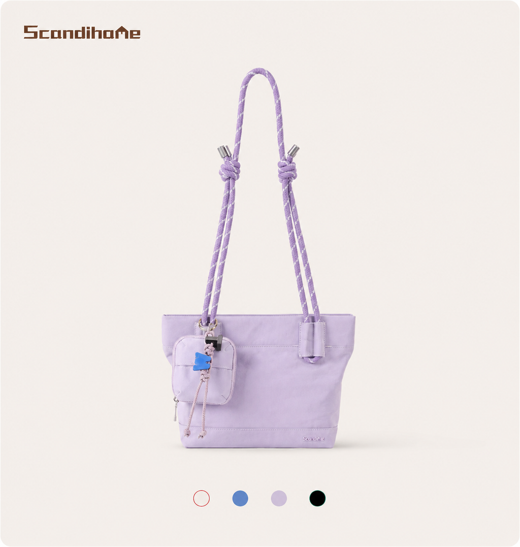 ScandiHome SH-2602 Lightweight Knot-Handle Mini Tote Bag in Lavender