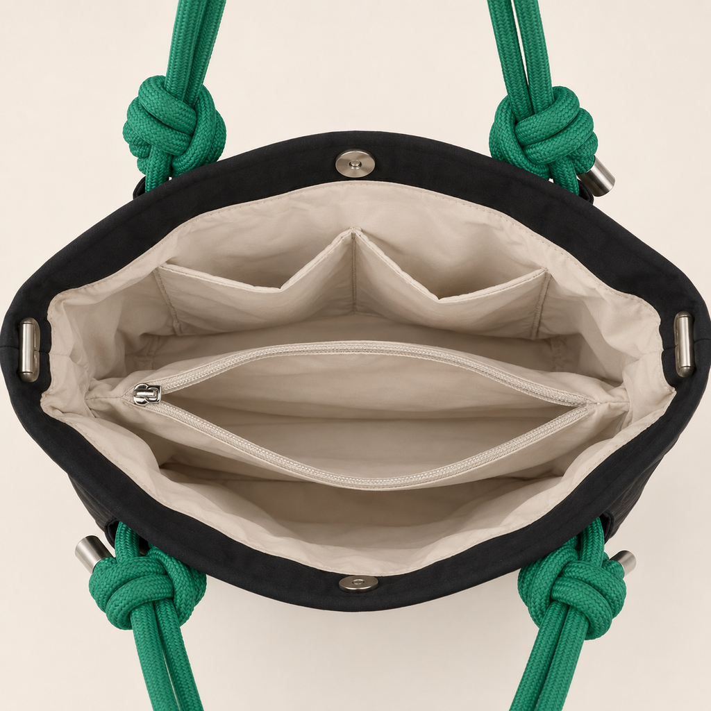 Organized interior of the Scandihome SH-2602 mini tote bag