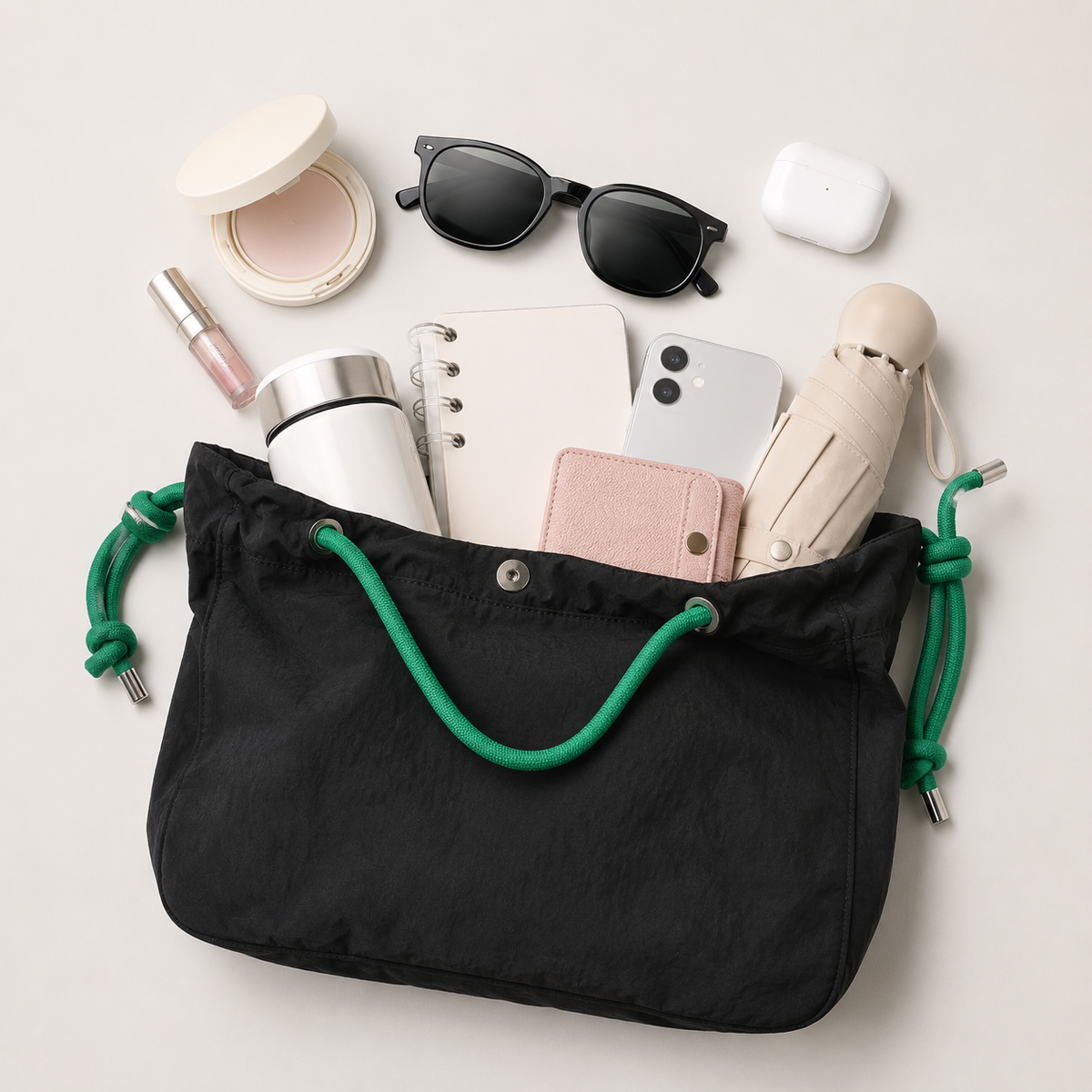 Scandihome SH-2604 shoulder bag shown with daily essentials