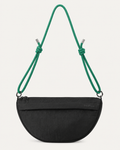 Black Scandihome SH-2605 crescent crossbody bag with green knotted rope strap