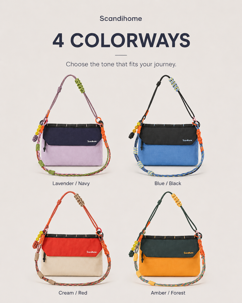 Scandihome SH-2606 RFID crossbody bag worn for everyday travel