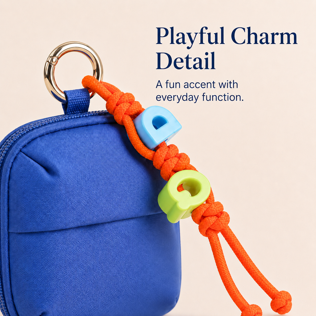 ScandiHome clip-on mini pouch with metal ring and decorative cord