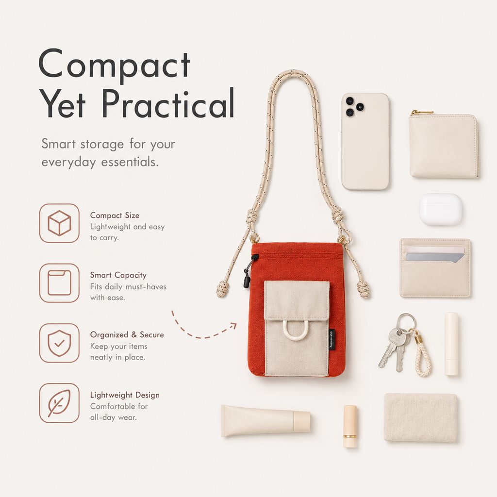 ScandiHome SH-2608 compact crossbody bag capacity