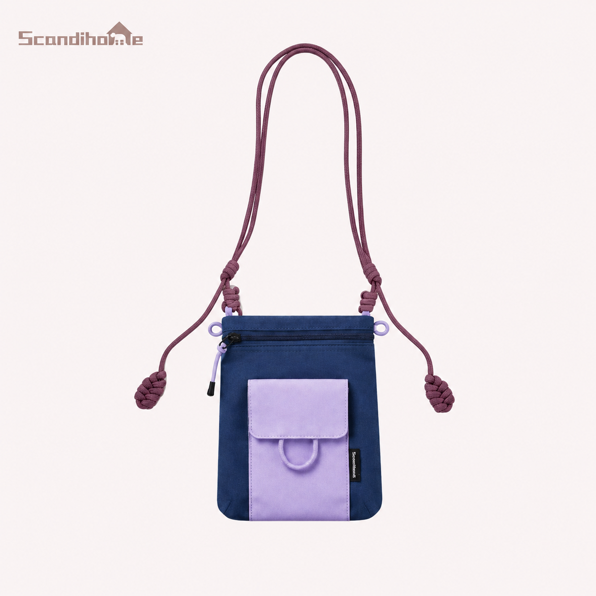 ScandiHome SH-2608 crossbody phone bag in Navy / Lavender