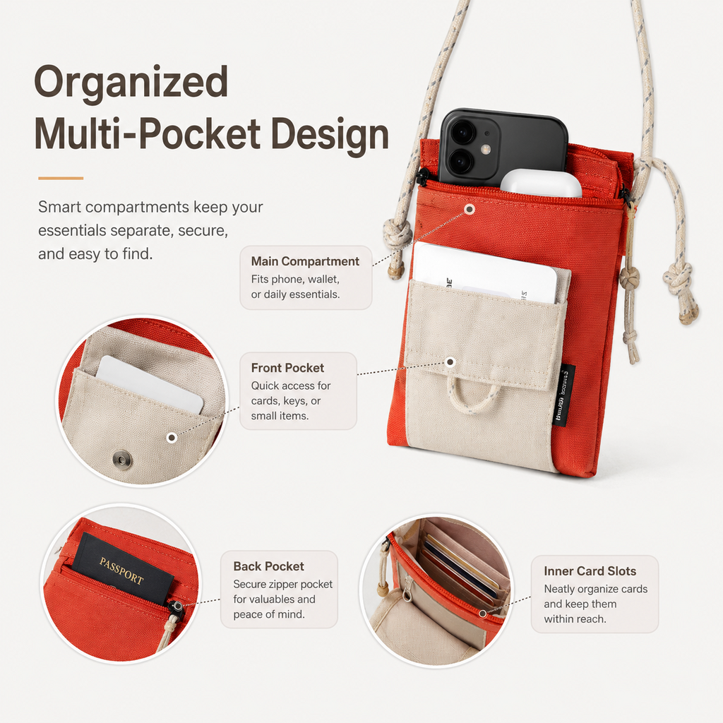 ScandiHome SH-2608 three-pocket organization