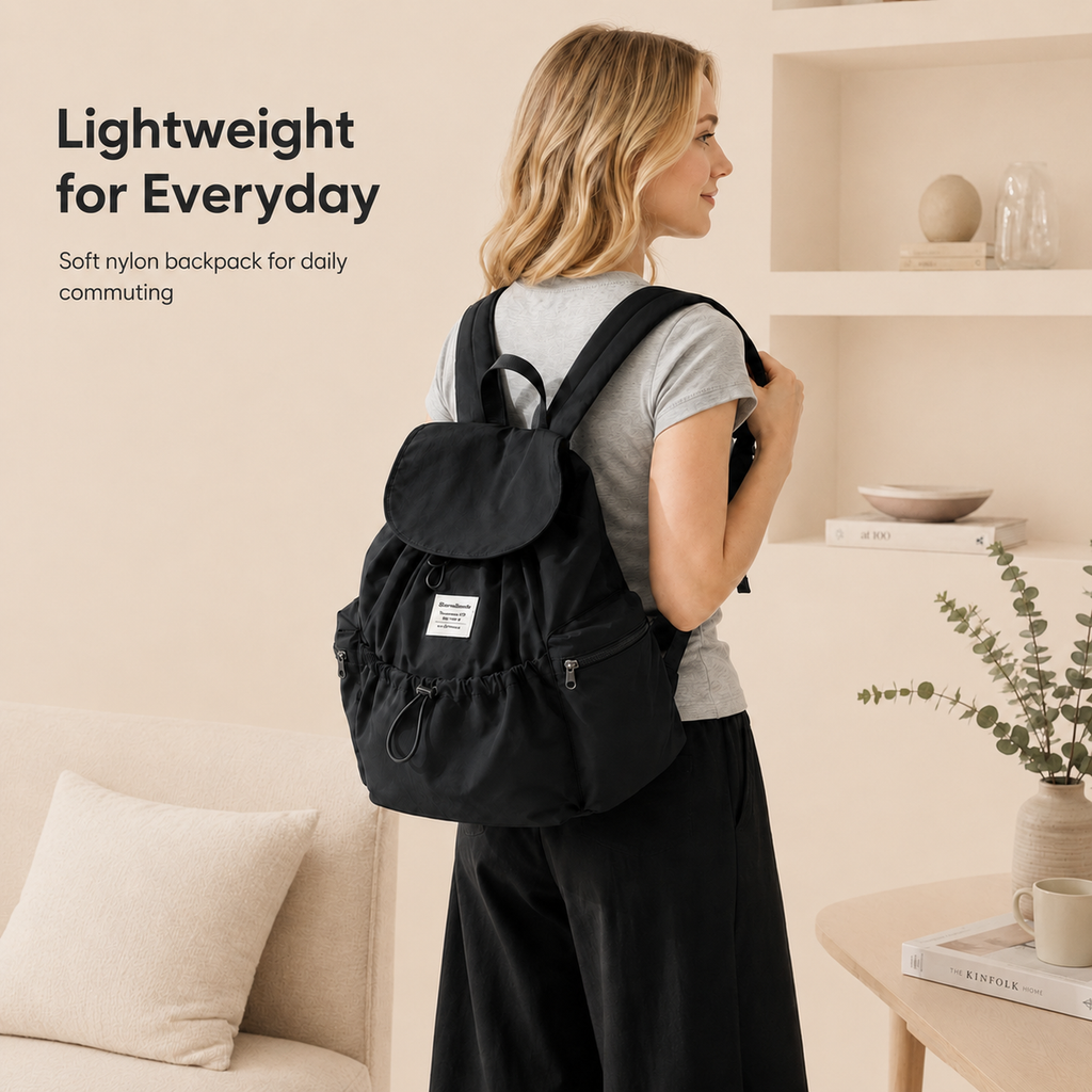 Lightweight ScandiHome drawstring backpack for everyday carry