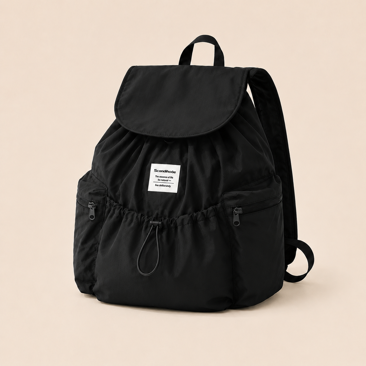Black ScandiHome SH-2501 drawstring backpack