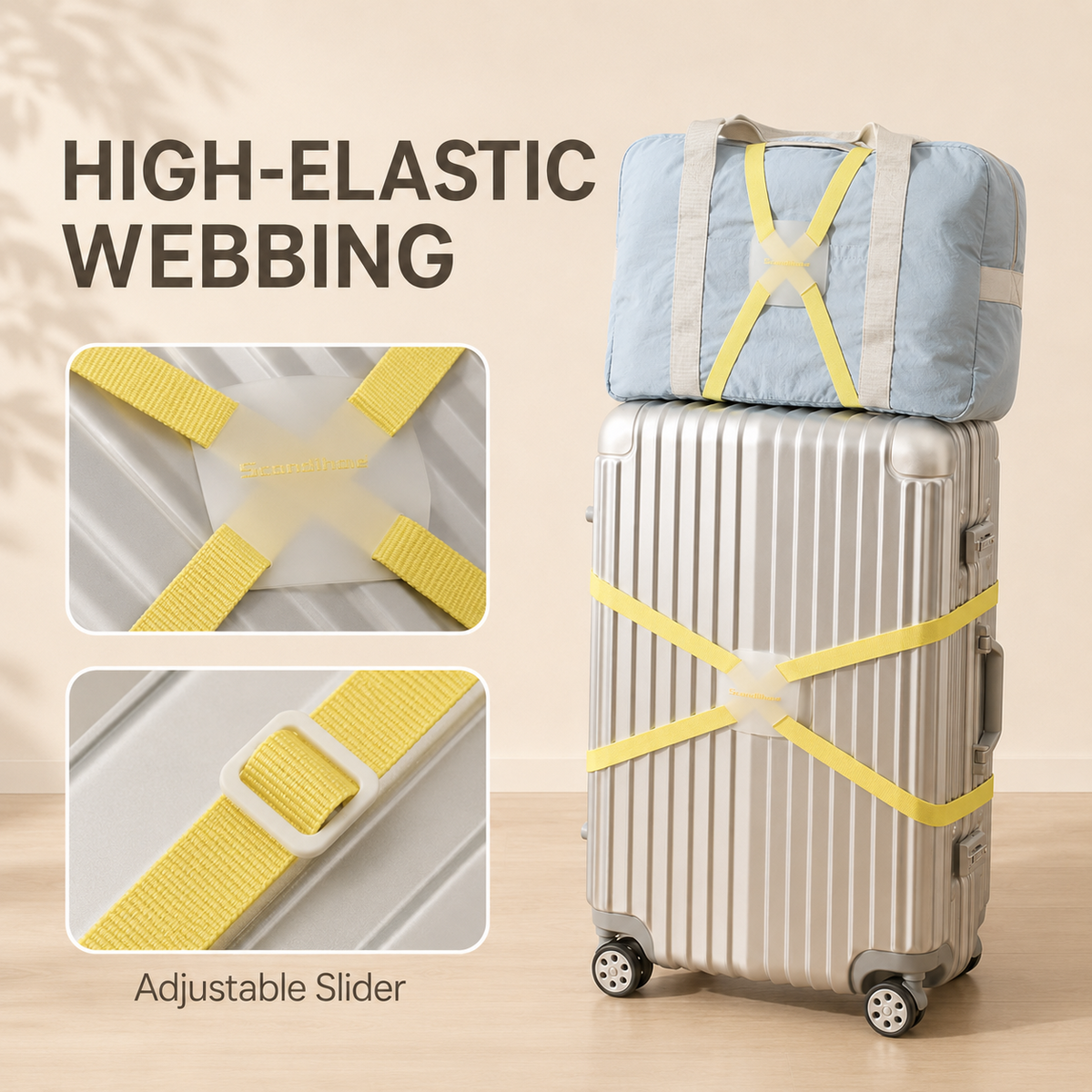 ScandiHome luggage strap high-elastic webbing detail