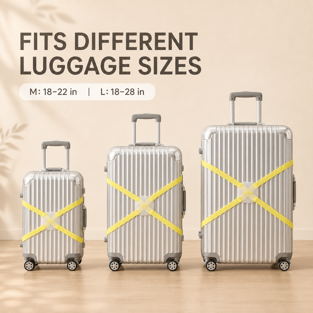 ScandiHome adjustable luggage strap size guide