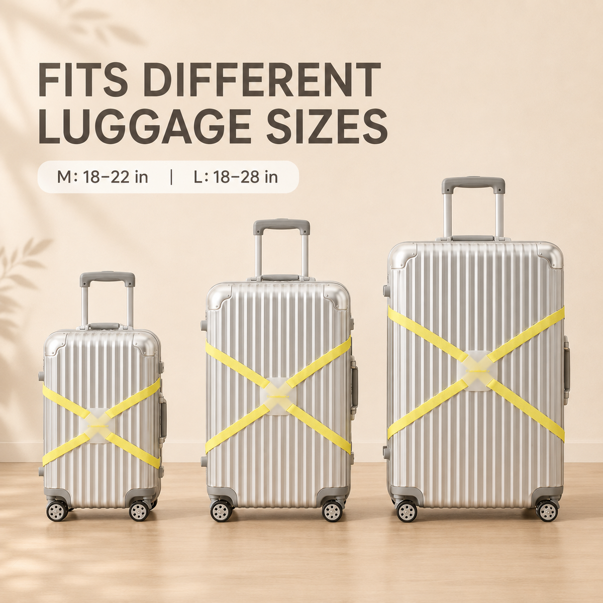 ScandiHome adjustable luggage strap size guide
