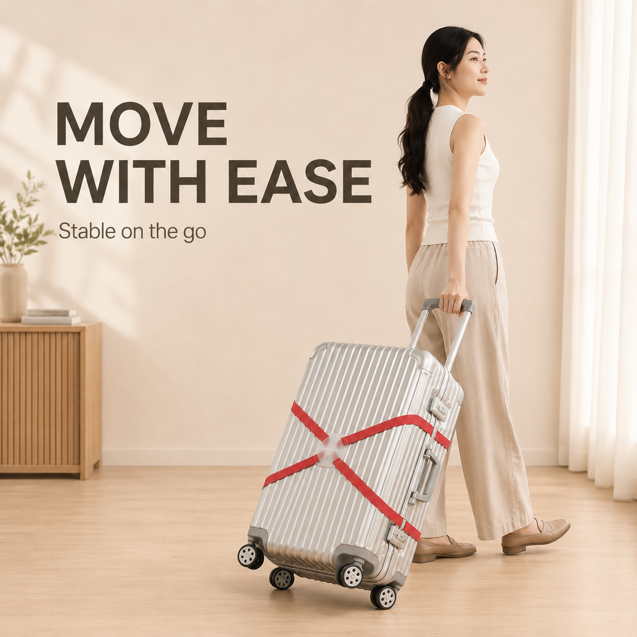 ScandiHome luggage strap travel lifestyle scene