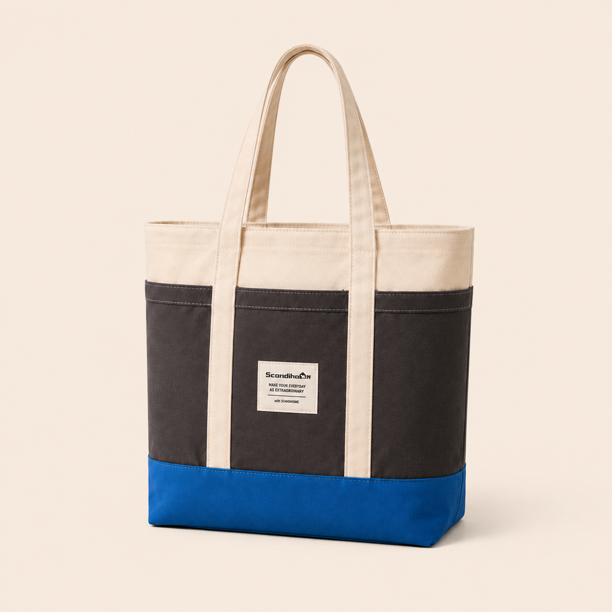 ScandiHome Gray Blue contrast canvas tote bag
